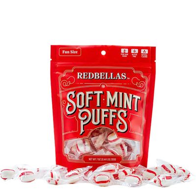 Soft Mint Puffs, 100% Pure Cane Sugar, Natural Flavors, Gluten-Free, Individually Wrapped, Resealable Pouch