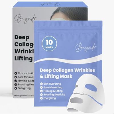 Collagen Face Mask Hydrating Beauty Skincare Face Mask for Glass Skin, Revitalizing Overnight Collagen Facial Mask for Wrinkles, Selfcare Sheet, Moisturizing Facial Skin Care Product for Women &amp; Men