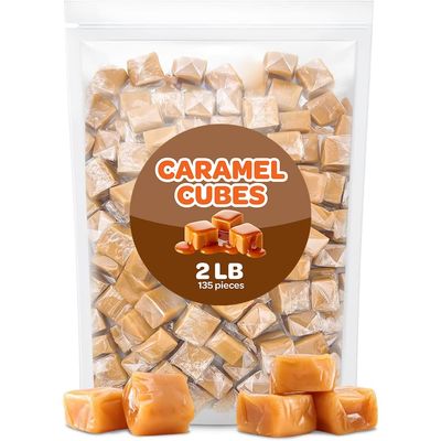 Caramel Cubes Candy - 2 Pound Bulk Pack (About 135 Count) - Classic Creamy Squares - Individually Wrapped