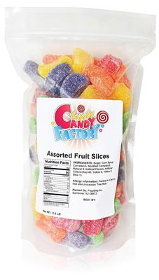 Sarah&#39;s Candy Factory Assorted Fruit Slice Candy in Resealable Bag, 2.5 Lbs
