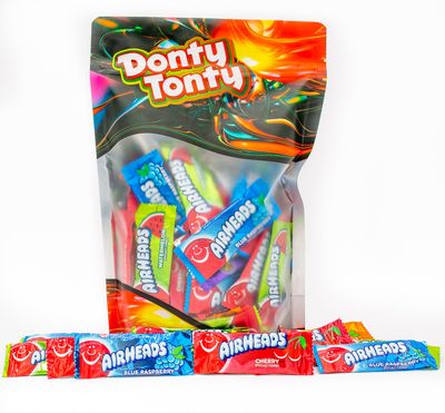 AIRHEADS Mini Bars Candy 1 lb - Bulk Bag, Assorted Flavors, Chewy Fruit Taffy, Gluten Free, Individually Wrapped (40 Pieces)