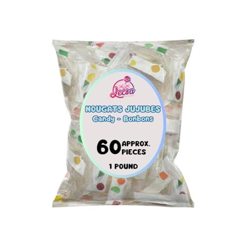 1lb Fruity Jujube Nougat - Jujube Nougat Candy - Chewy Candy - Bulk Candy by Lecsa Specialty Snacks