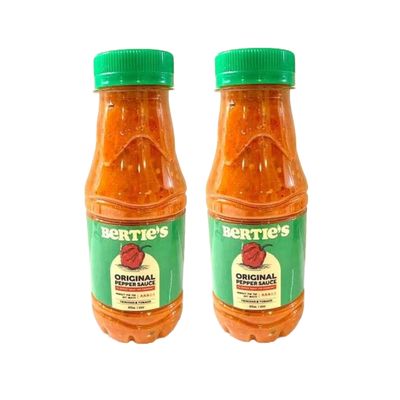 2-pack Bertie&#39;s Original Pepper Sauce from Trinidad &amp; Tobago 300ml/10oz each
