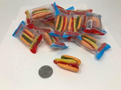Efrutti Hot Dog Gummy Candy,2 LB-101 Count Bulk Bag,32 Ounces