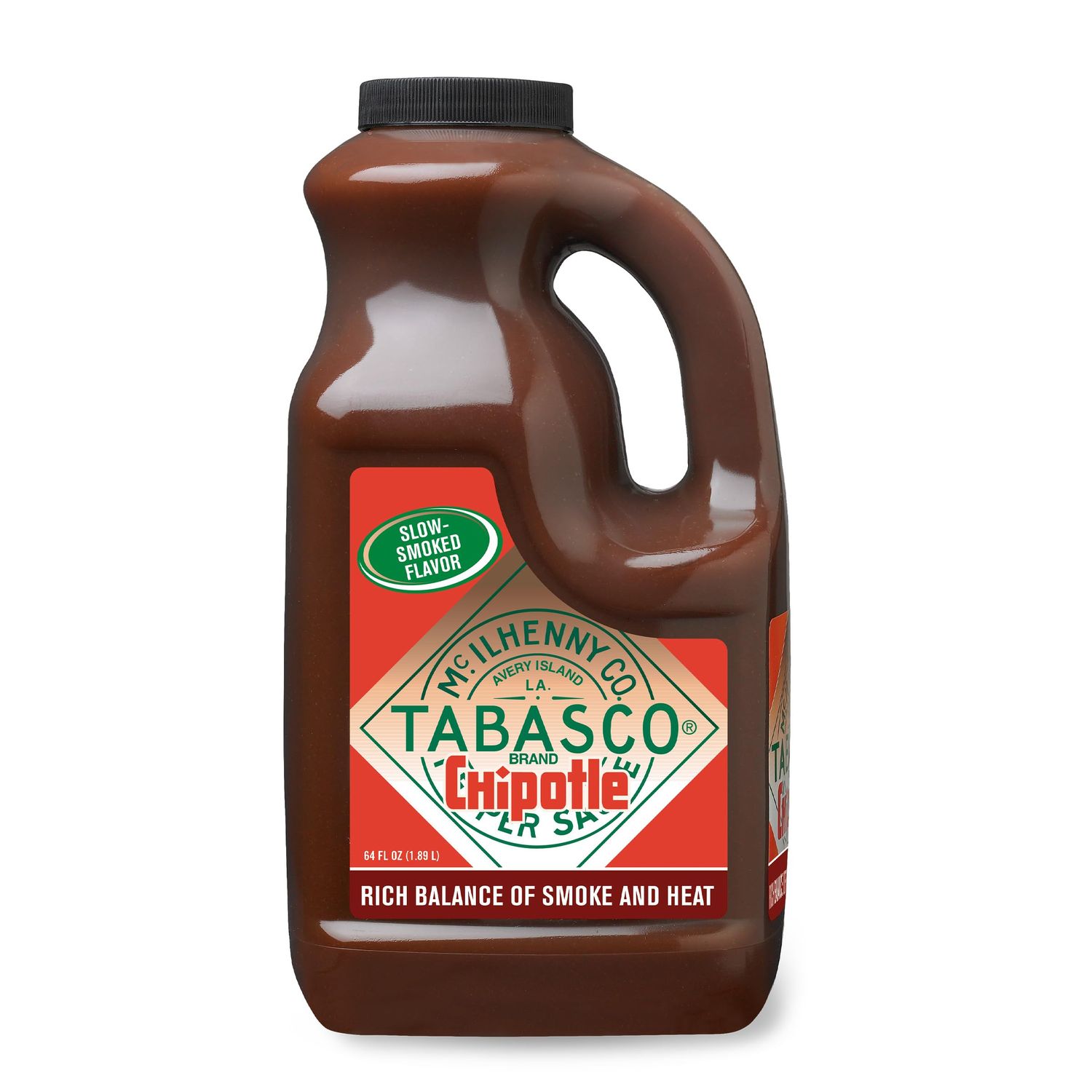 TABASCO Brand Chipotle Pepper Sauce, Medium Hot Sauce, Bulk Plastic Jug, Smoky &amp; Smooth, Perfect for Large Recipes, Great for Marinating or Grilling Meats &amp; More, 64 Fl Oz (Pack of 1)