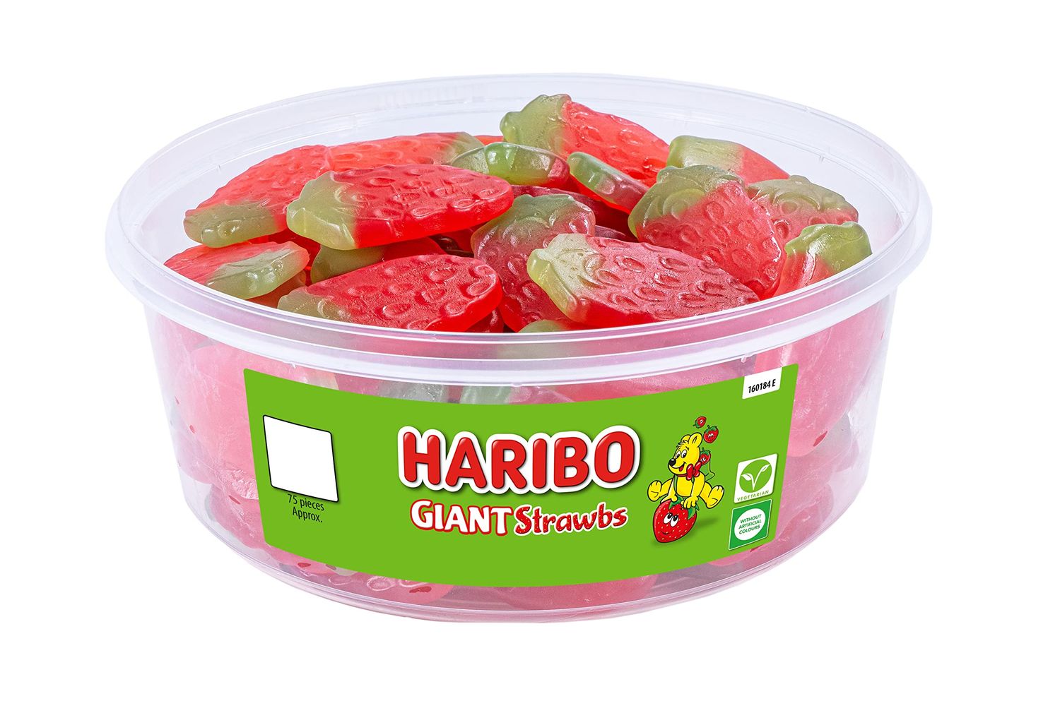 Haribo Giant Strawbs 75pcs 825g Tub