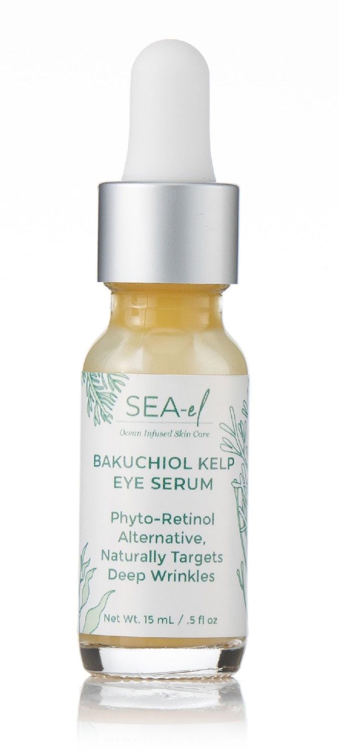 Sea-el Bakuchiol Kelp Eye Serum Plant-Based Skincare Naturally Boosts Under Eye Glow Targets Deep Wrinkles &amp; Supports Smooth Skin - Retinol Alternative for Women or Men, Vegan - .5 oz