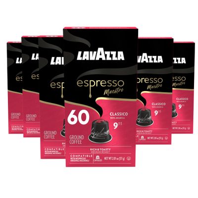 Lavazza Espresso Maestro Classico Aluminum Capsules Compatible with Nespresso Original Machines, Medium Espresso Roast, 100% Arabica (60 Capsules)