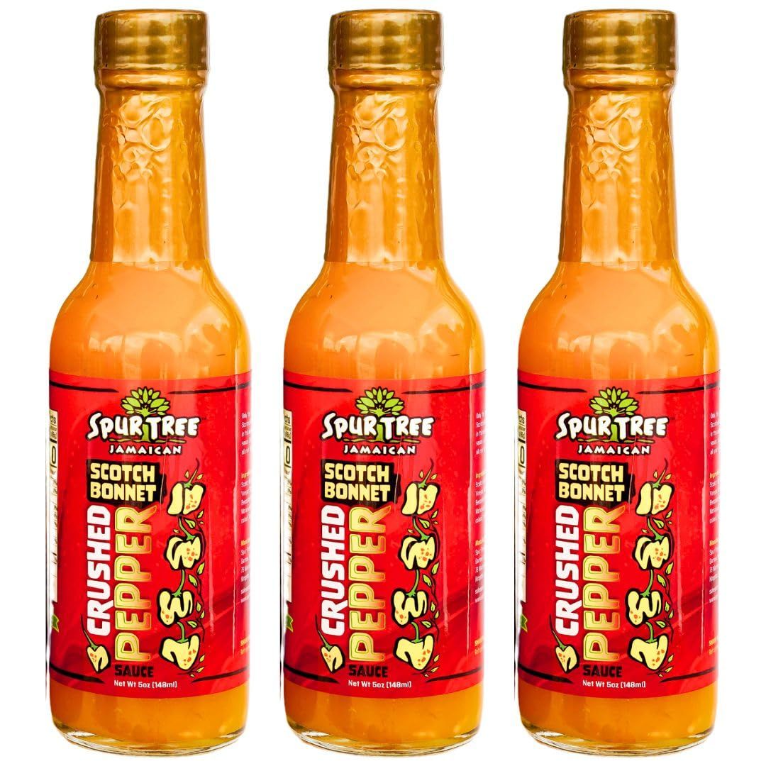 Spur Tree Jamaican Scotch Bonnet Pepper Sauce - Scotch Bonnet Hot Sauce for an Authentic Jamaican Experience - Scotch Bonnet Peppers to Spice Up Your Dish (5 Oz, 3 Pack)