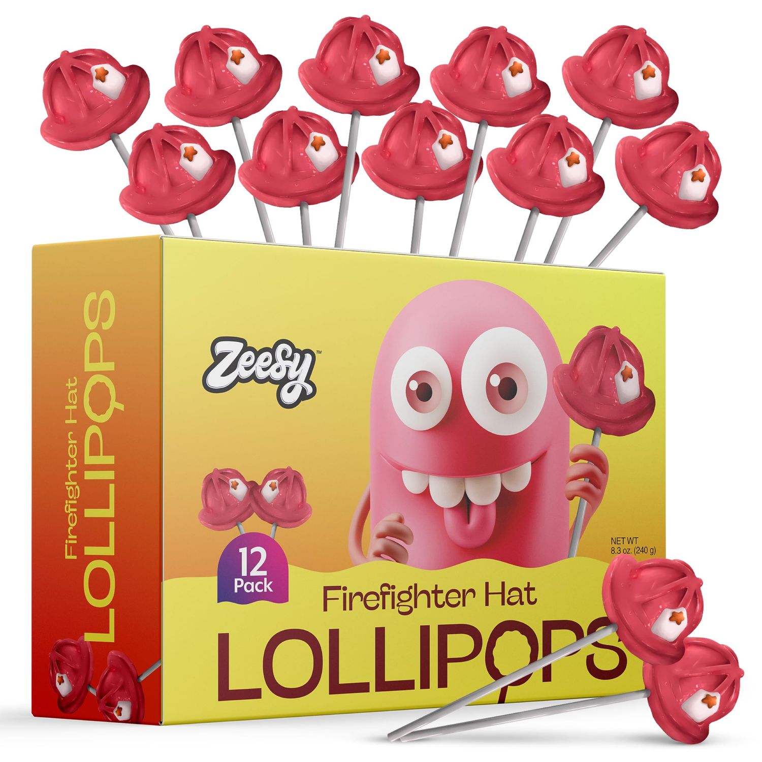 Firefighter Hat Lollipops Individually Wrapped - 12 Firefighter Party Favors Suckers for Firefighter Birthday, Fireman Birthday Party Supplies, Fireman Party Favors Goodie Bag Stuffer