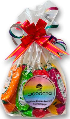 WOODCHA Bonbons Barnier Assorted Lollipops, Lollipops Individually Wrapped, Gourmet French Candy In Gift Wrapping (15pc)