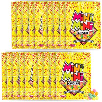 Gerrit&#39;s Mini-Mini Chicles - 20 Pack of 0.79oz Packets - Fruit Chiclets Gum Original Flavors - Juicy Fruit Gum Candy