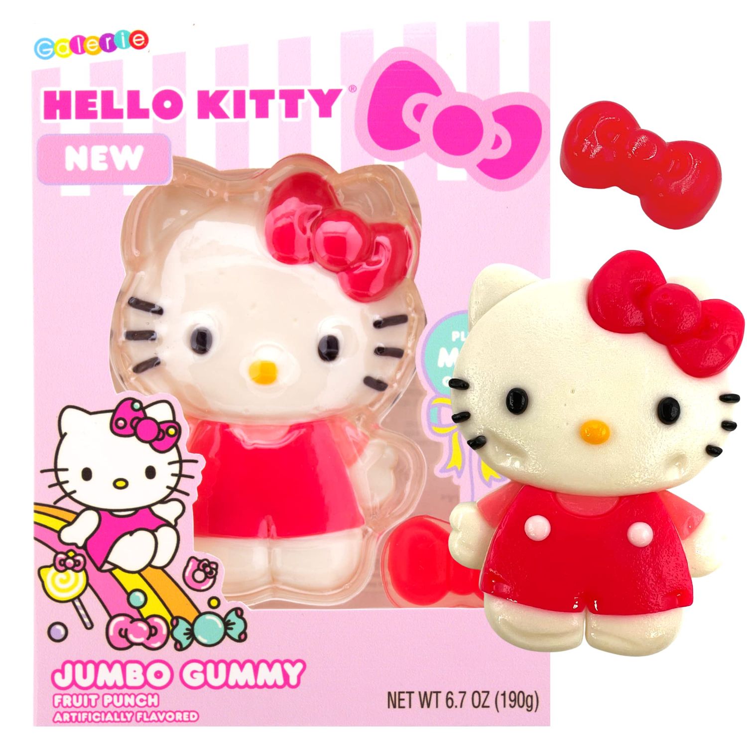 Hello Kitty Gummy Candy Character, Large Fruit Flavored Gummies, Party Favor Candies for Girls, 6 Ounces