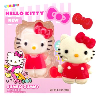 Hello Kitty Gummy Candy Character, Large Fruit Flavored Gummies, Party Favor Candies for Girls, 6 Ounces