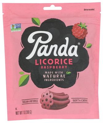 Panda Licorice, All Natural Raspberry Licorice, 7 oz (200 g) -- 2PC