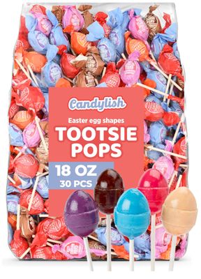 Easter Eggs Tootsie Pops 18oz - 30 ct - Assorted Flavors, Bulk Candy Lollipops
