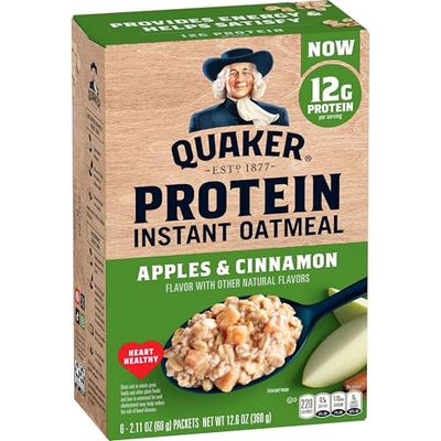Quaker Instant Oatmeal, Protein Apple Cinnamon, 6 Count