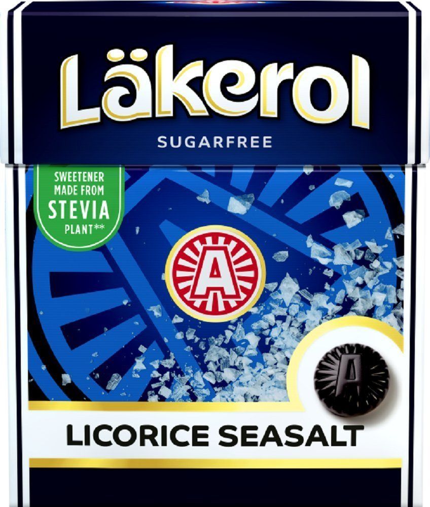 24 Boxes x 25g of Lkerol Licorice Seasalt - Stevia - Original - Swedish - Sugar Free - Sea Salt - Liquorice - Pastilles - Lozenges - Drops - Dragees - Candies - Sweets