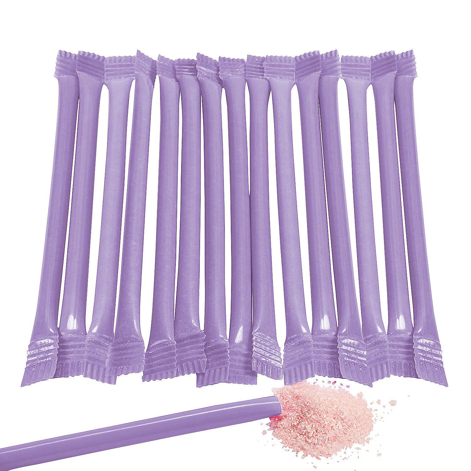 Candy Filled Straws Powder Sticks - Bulk Set of 240 - Party, Gender Reveal, Wedding and Buffet Candy (Purple)