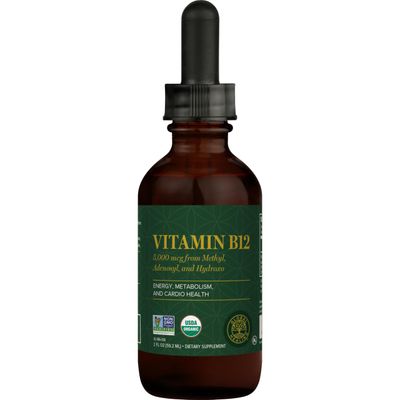 Global Healing - Organic Vitamin B12 5000 MCG Sublingual Liquid - Methylcobalamin, Hydroxo Blend &amp; More - Methylated Drops for Adults - Vegan, Non-GMO, VIT B12, Vitamins Supplement (2 Oz)