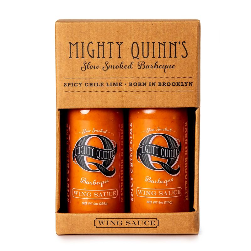 Mighty Quinn&#39;s Wing Sauce Spicy Chicken Wing Sauce, Gluten Free, All-Natural Ingredients, No High Fructose Corn Syrup, Chile, Lime, Honey Great for all Proteins and Veggies 8 oz, 2 Pack