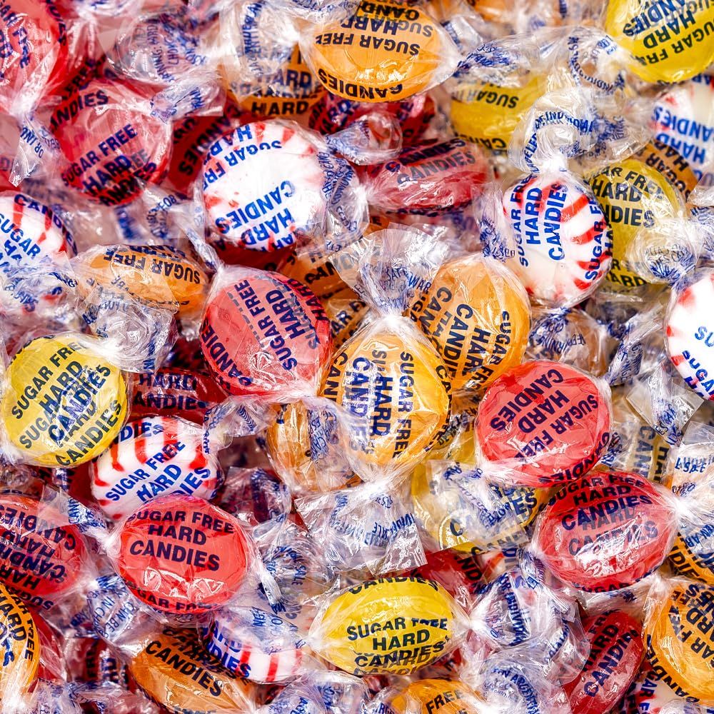 Sugar-Free Hard Candy Assortment - 1 Pound Pack (About 80 Count) - Lemon, Butterscotch, Peppermint, Cinnamon