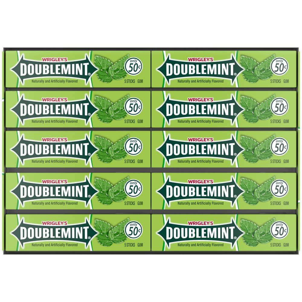 DOUBLEMINT WRIGLEY&#39;S DOUBLEMINT Chewing Gum Bulk Pack, 5 Stick (Pack of 40)