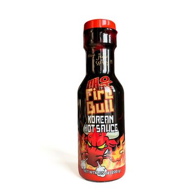 Fire Bull Korean Hot Sauce Authentic Spicy Stir-Fry Sauce Versatile Condiment for Noodles, Meats, and More (7.05 oz Bottle)