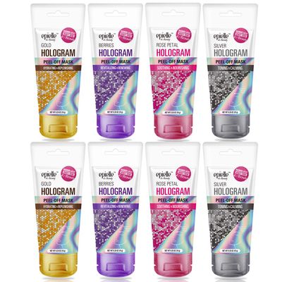 Epielle Hologram Glitter Peel-Off Face Masks - Toning &amp; Calming 8 Variety Pack Single-Use Testers Gift Set, Spa Gift Korean Skincare
