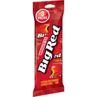 Big Red Wrigley&#39;s Cinnamon Gum, 3 Fifteen-Stick Packs (45 Pieces Total)
