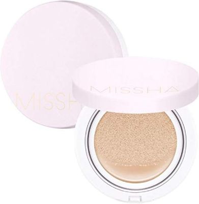 MISSHA Magic Cushion Foundation No.21 Light Beige for Bright Skin, Flawless Coverage,Dewy Finish,Easy Application for All Skin Types