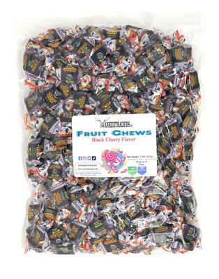 Black Cherry Flavor Fruit Chews, 2 Pounds Bulk