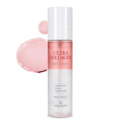The Skin House Ultra Collagen Dewy &amp; Glow Ampoule Mist I Glowy Collgen Ampoule &amp; Mist I Double Layer Mist I Mist Spray Type I Face Mist Korean Skincare 80ml/ 2.70 fl.oz