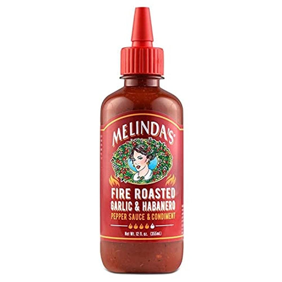 Melinda&#39;s Fire Roasted Garlic &amp; Habanero Pepper Sauce &amp; Condiment, Kosher Certified, 12 Fluid Ounce (Pack of 6)