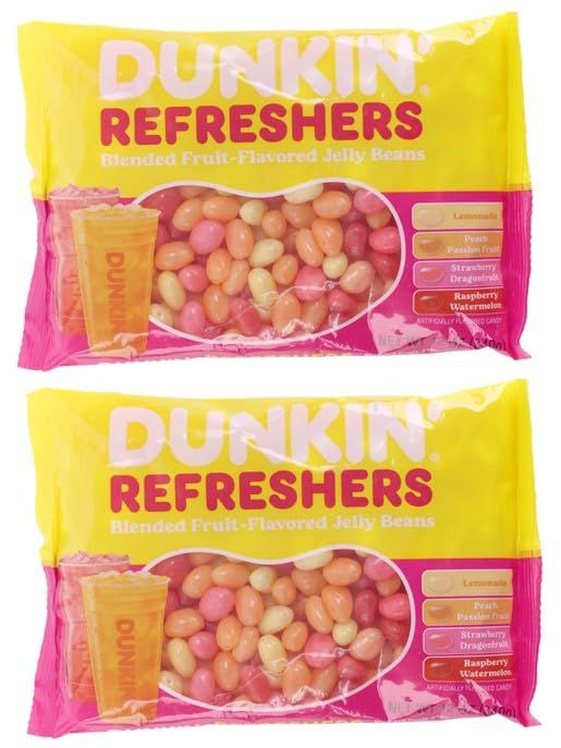 Dunkin&#39; Refreshers Fruit-Flavored Jelly Beans, Assorted Flavors, 2 Pack Candy Snacks &amp; Sweets, Easter Basket Stuffers