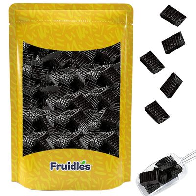 Fruidles Licorice Tire Tracks Bites, Soft Licorice Candy for Parties, Birthdays, Events, and Much More (Black Licorice, Half-Pound)