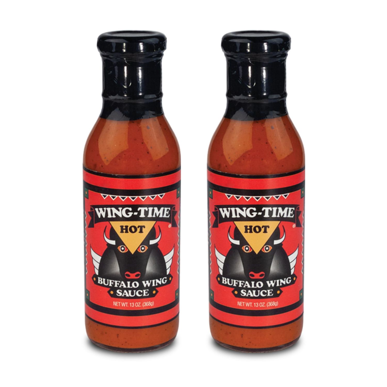 Wing Time Buffalo Wing Sauce, Hot, 13 Ounce (Pack of 2)
