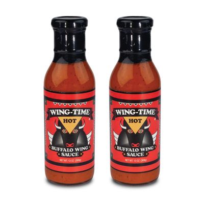 Wing Time Buffalo Wing Sauce, Hot, 13 Ounce (Pack of 2)