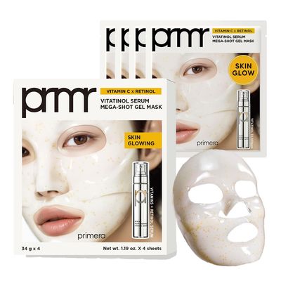 PRIMERA (PRMR - Overnight Melting Masks, for Collagen Synthesis with Vitamin C &amp; Retinol, Immediate Pore Tightening, Firming and Hydrating 34g x 4EA
