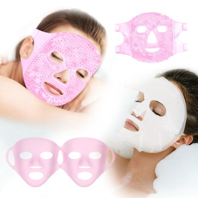 CONBELLA Ice Face Mask and 2PCS Silicone Face Mask Cover Set, Cooling Face Mask for Pain Relief, Migraine &amp; Wisdom Tooth Surgery Reusable, Hot and Cold Ice Mask for Women Puffiness Swelling Beauty
