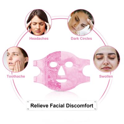 CONBELLA Ice Face Mask and 2PCS Silicone Face Mask Cover Set, Cooling Face Mask for Pain Relief, Migraine &amp; Wisdom Tooth Surgery Reusable, Hot and Cold Ice Mask for Women Puffiness Swelling Beauty