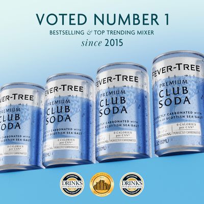Fever-Tree Club Soda - Premium Quality Mixer - Refreshing Beverage for Cocktails &amp; Mocktails. Naturally Sourced Ingredients, No Artificial Sweeteners or Colors - 5.1 Fl Oz - Pack of 24