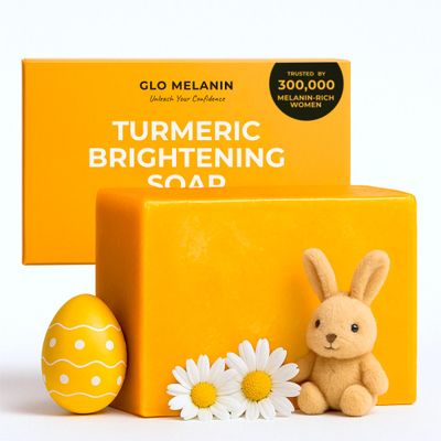 Glo Melanin Organic Turmeric Soap for Dark Spots, Turmeric Soap for Face, All Natural Turmeric Face Wash