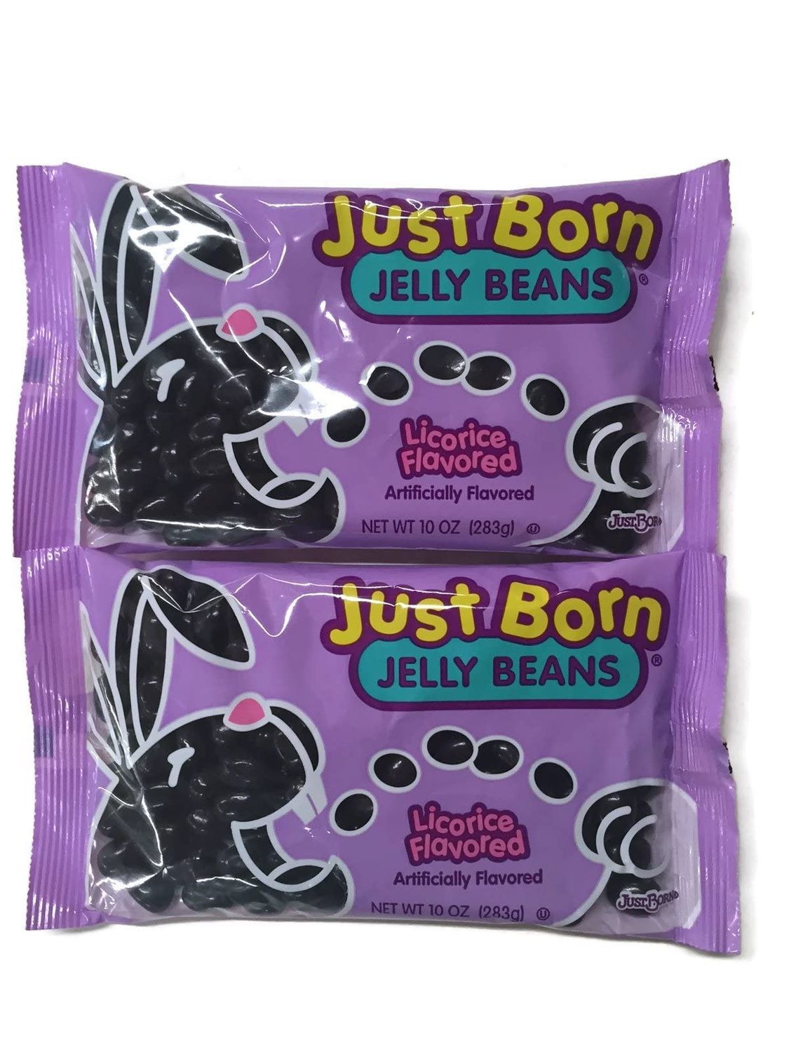 Just Born Jelly Beans, Licorice Flavored, 10 oz. Bags (Set of 2)