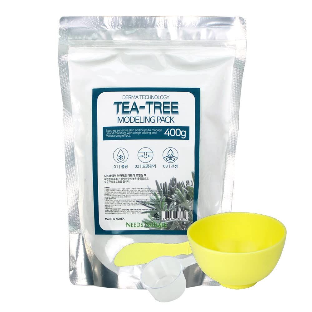 NEEDS NATURE Derma Tech Tea-tree Modeling Pack 400g Pack Tool Set