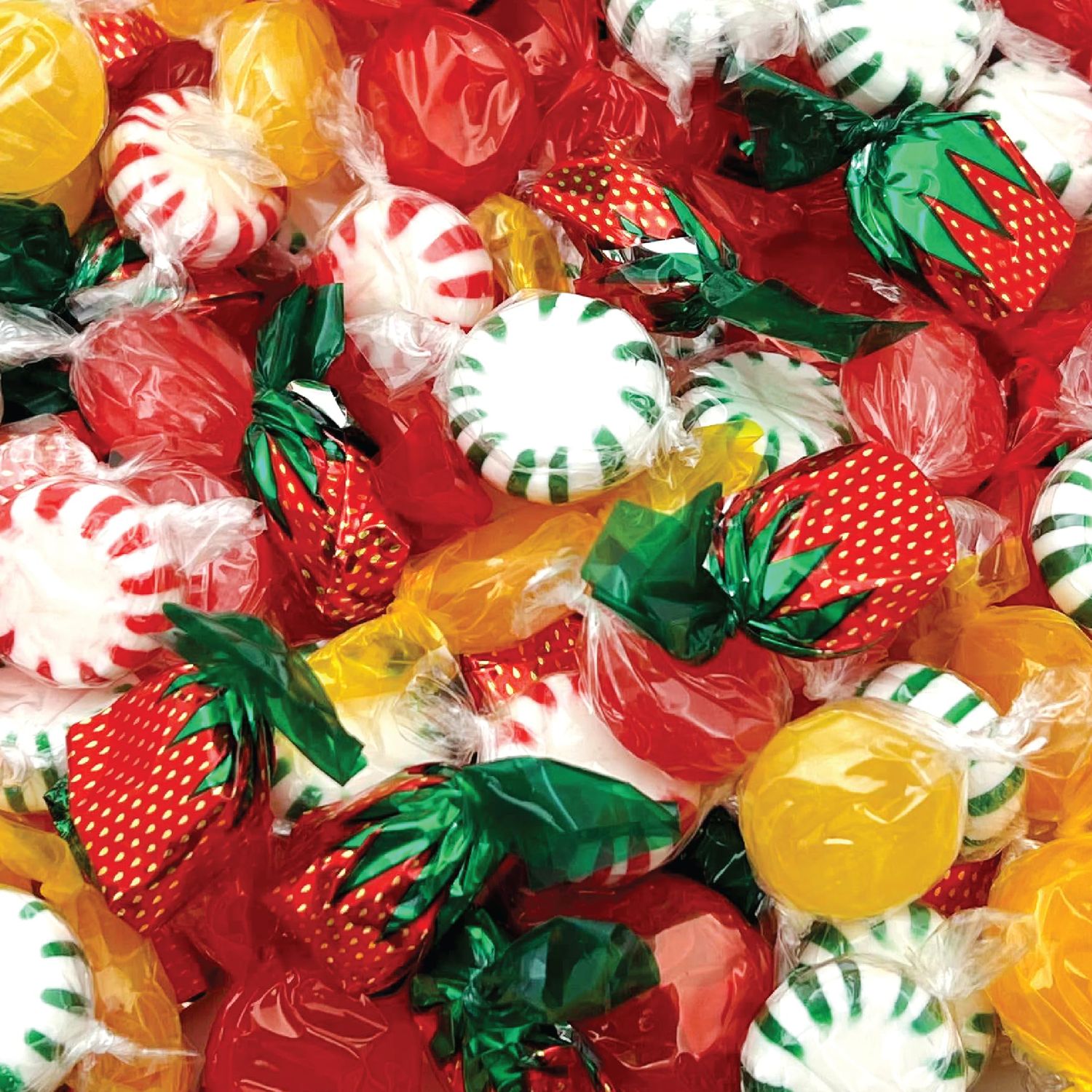 Old-Fashioned Hard Candy Assortment - 3 Pound Bulk Pack (About 225 Count) - Strawberry Bon Bons, Cinnamon, Butterscotch, Fruit Flavors