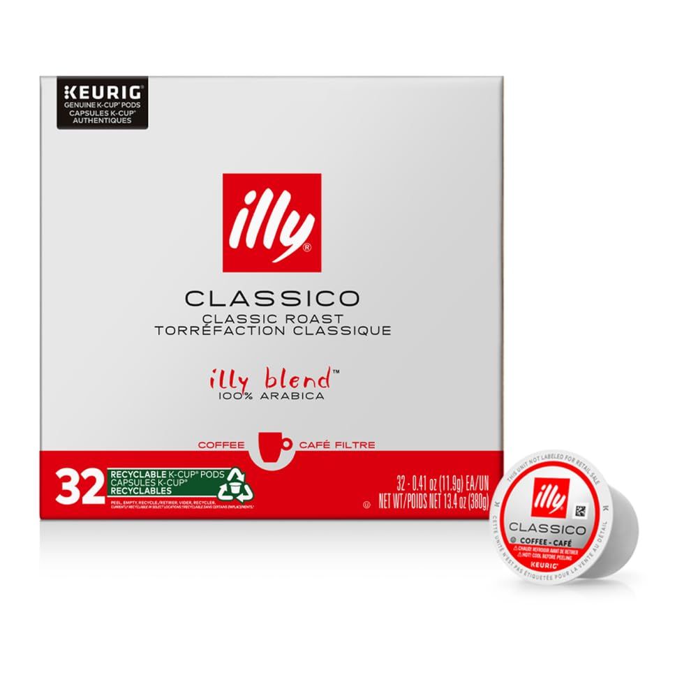 Illy Classico Roast Coffee Pods for Keurig - Caramel, Orange Blossom &amp; Jasmine Flavors - 32 Count