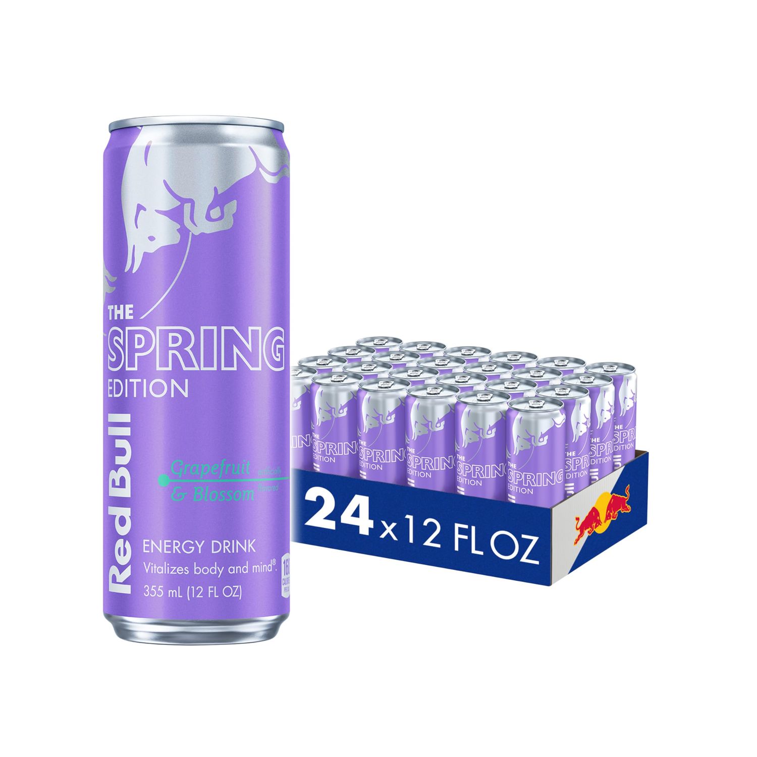 Red Bull Spring Edition Energy Drink, Grapefruit, 12 fl. oz., Case of 24 cans, with 114mg Caffeine, Taurine &amp; B Vitamins