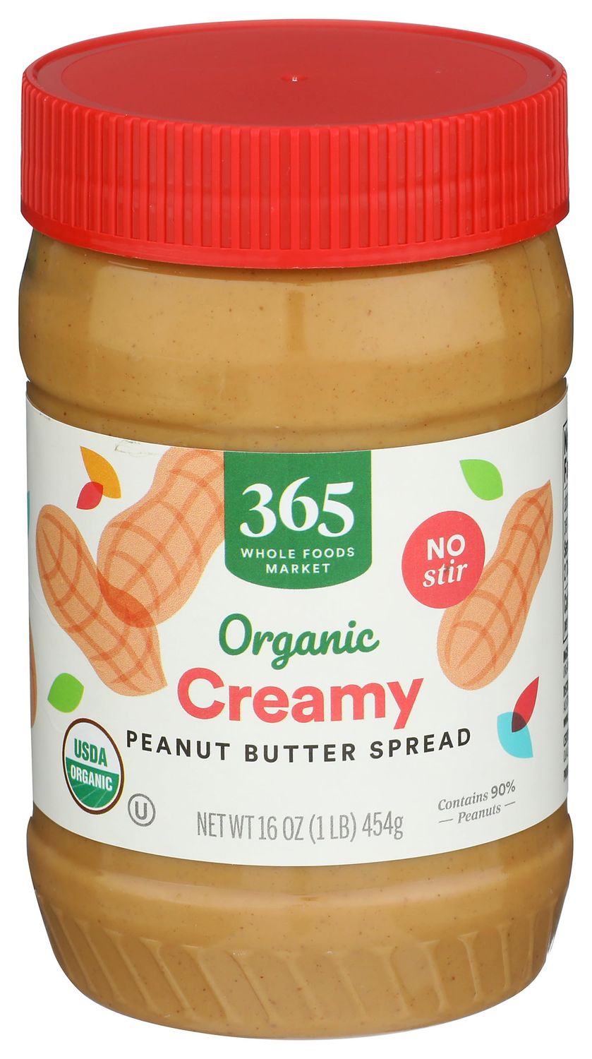 365 by Whole Foods Market, Organic Sweetened Smooth Peanut Butter, 16 Ounce