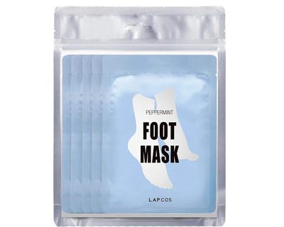 LAPCOS Foot Mask, Moisturizing Spa Treatment with Peppermint and Lavender, Repair Dry Cracked Heels &amp; Feet, Korean Beauty Favorite, 5-Pack
